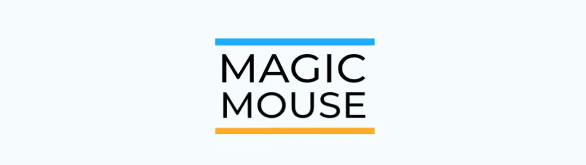 Magic Mouse hand-tracking project wordmark and gesture illustration